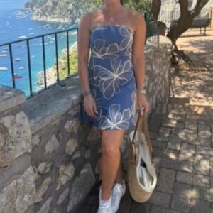 Blue Floral Women's Dress